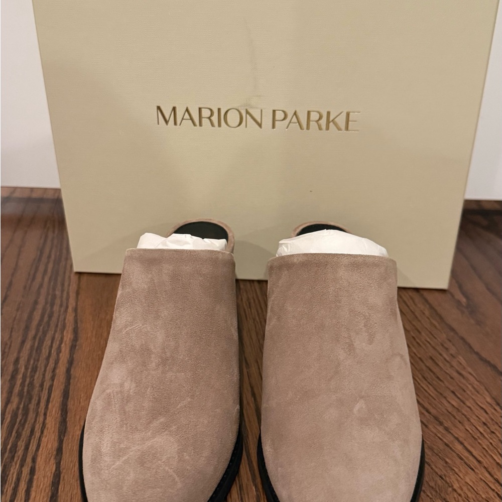 Marion Parke-Phoebe 60 Suede Mule brand new